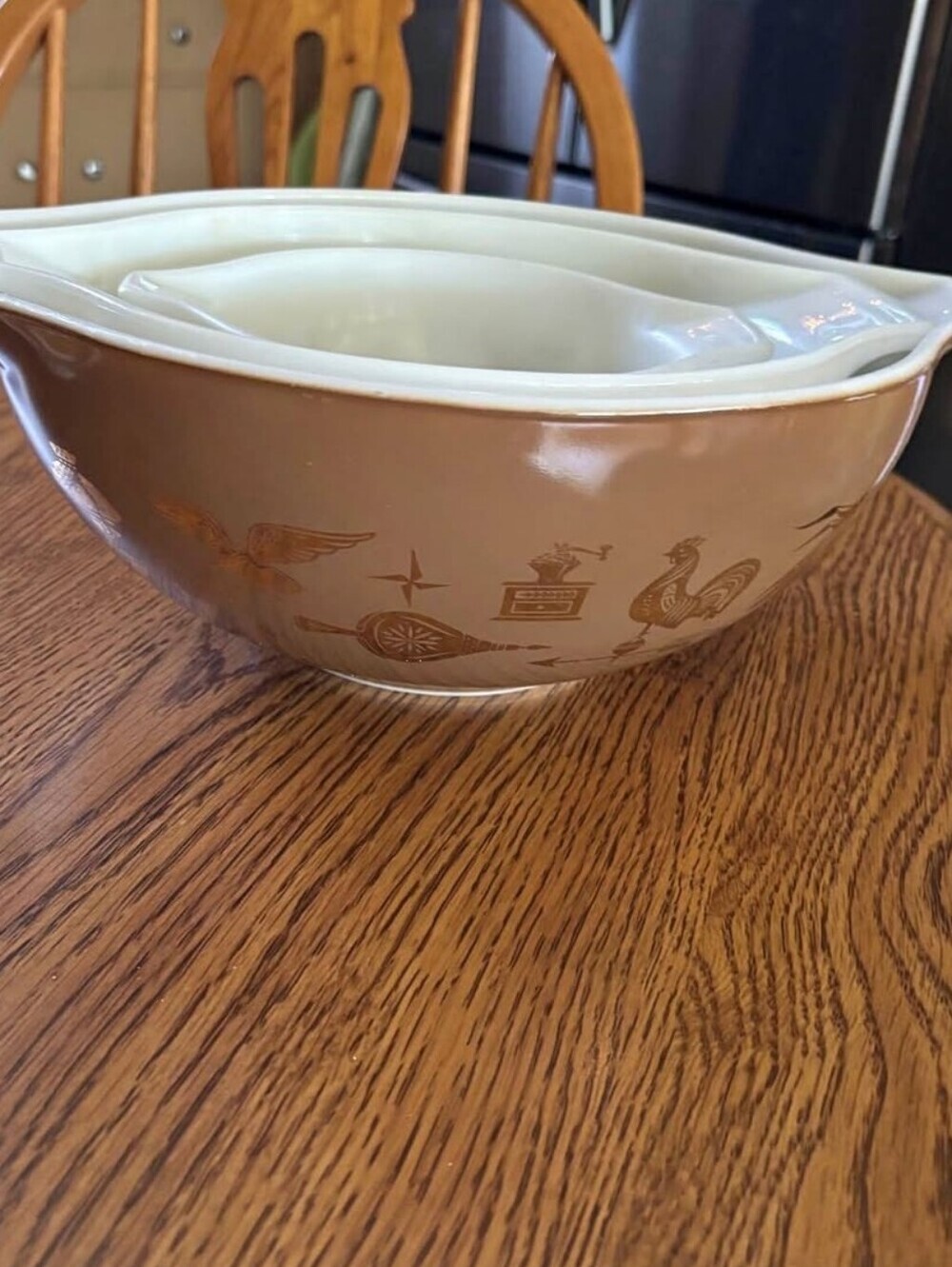 PYREX Vintage Early American Cinderella Mixing Bowl Set Of 3 Cottage Grandma